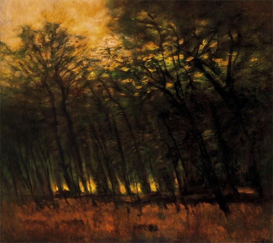 painting of forest fire by Lazlo Mednyanszky