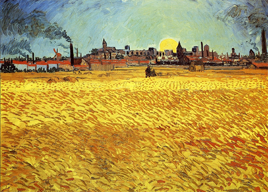 Summer Evening Wheatfield with Setting Sun, 1888, Vincent van Gogh