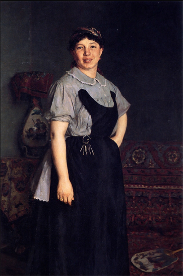 Oil Painting of a Russian Housekeeper, 1887, Nikolai Kuznetsov