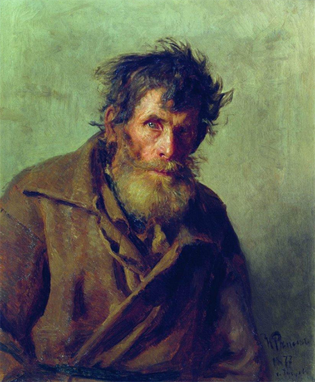 Painting of a Shy Peasant 1877 Ilya Repin
