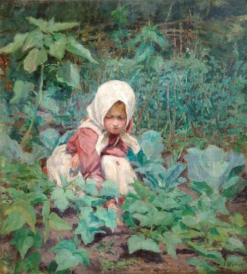 A Girl Picking Up Cucumbers Emily Shanks