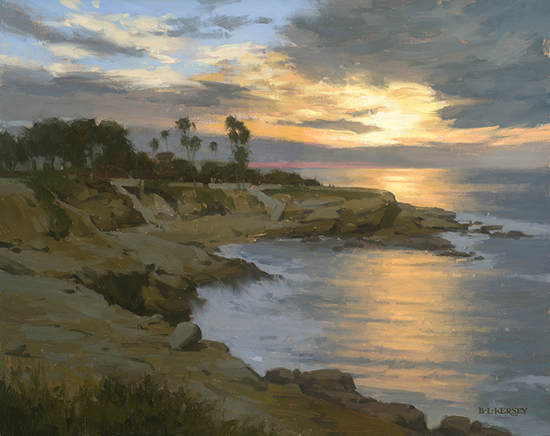La Jolla Cove Sunset, 16x20", Oil, © Laurie Kersey