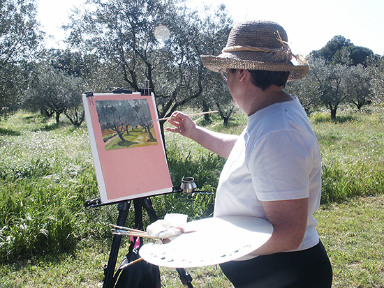 photo of S, Jeffers painting in Provence.© J. Hulsey