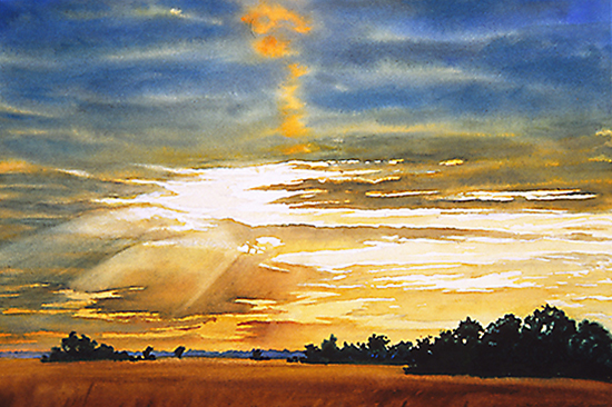 Watercolor painting of the South Carolina Lowcountry by John Hulsey