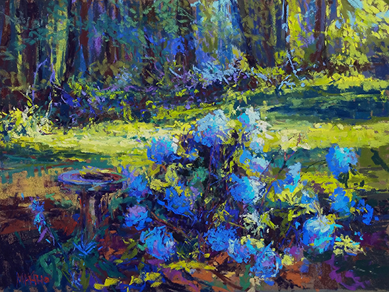 Late Afternoon in the Garden. plein air, 12x16", © Maria Marino