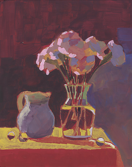 2 The Little White Jug, first color notes, 10 x 8", Casein on Panel, © Mary Nagel Klein