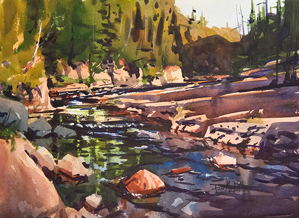 Devil's Track River, watercolor, © Dan Mondloch