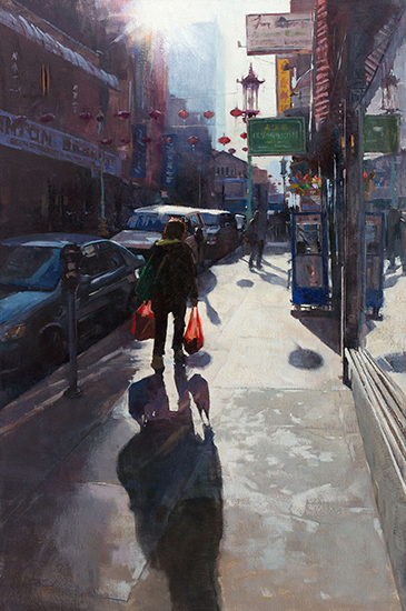 Back from the Bazaar,  24 x 36", Oil on Canvas, © Patrick Saunders