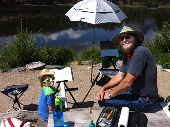 Two Artists Working en Plein Air