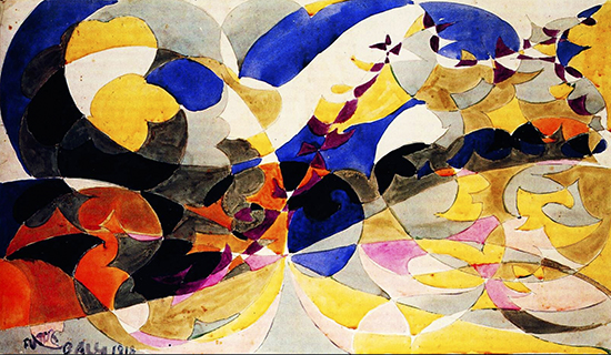 Future - study, 1918, Giacomo Balla, PD US