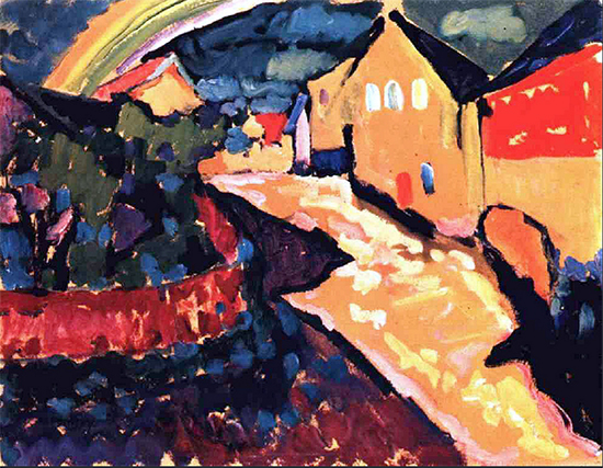 Murnau with Rainbow, 1909, Wassiiy Kandinsky