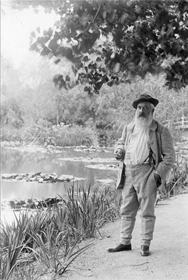 Photograph of Claude Monet in His Gardens at Giverny