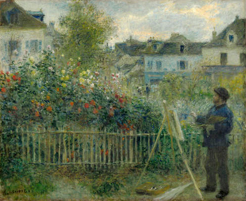 Claude Monet Painting in his Garden at Argenteuil by Pierre Auguste Renoir