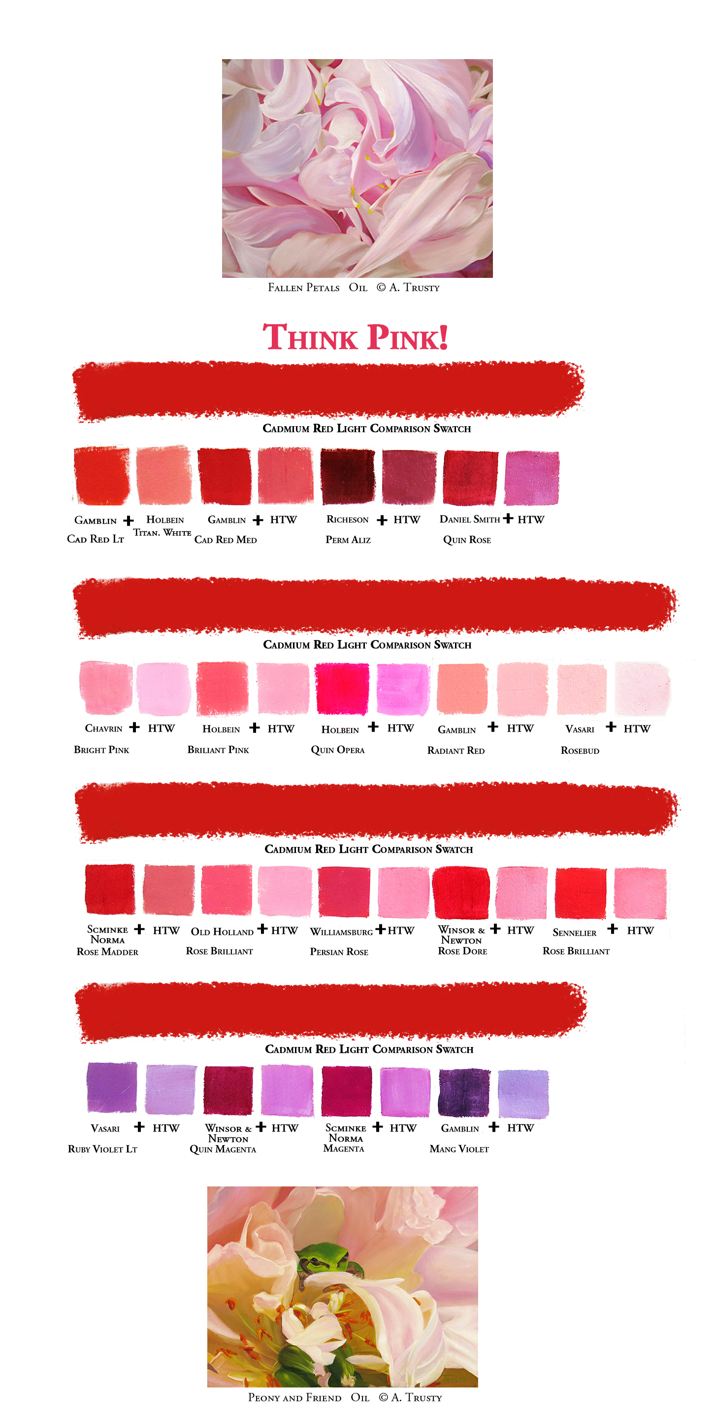 Color Chart of Pink Pigments A. Trusty