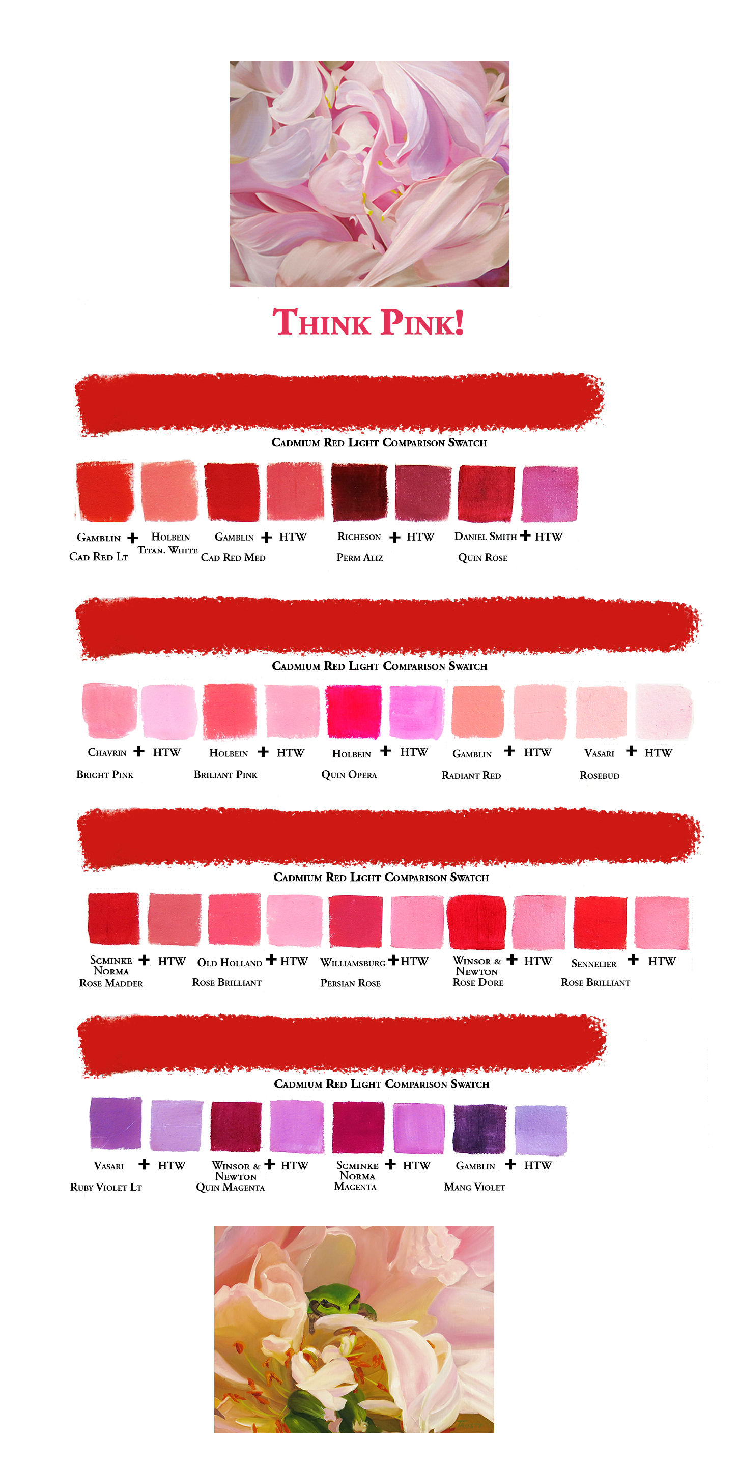 Pink Oil Paint Pigment Color Chart