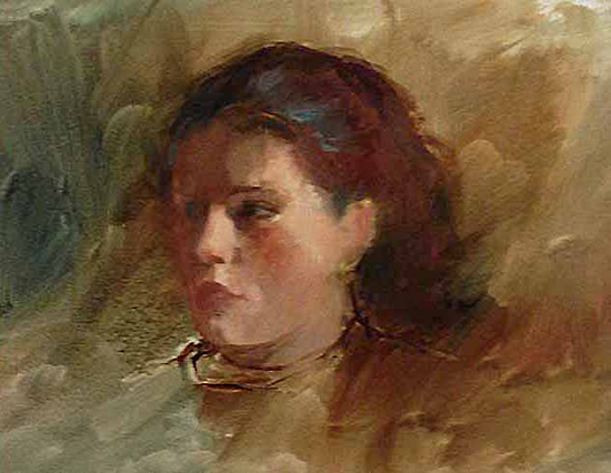 photo of Susan Blackwood painting a portrait © Susan Blackwood