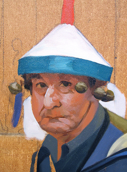 oil painting portrait of a street musician in Venice © J. Hulsey