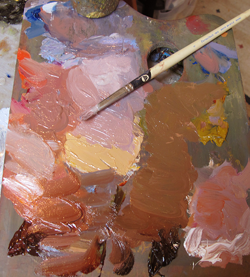 John Hulsey's oil portrait palette