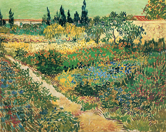 oil painting of a garden by Vincent VanGogh