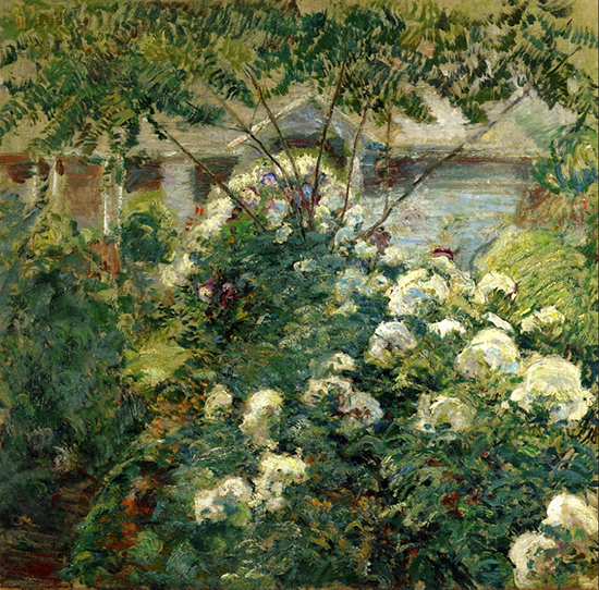 oil painting of a garden by John Twachtman