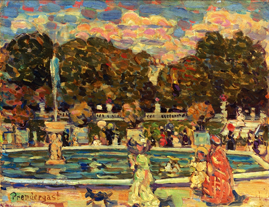 oil painting of Luxembourg Gardens by Maurice Prendergast