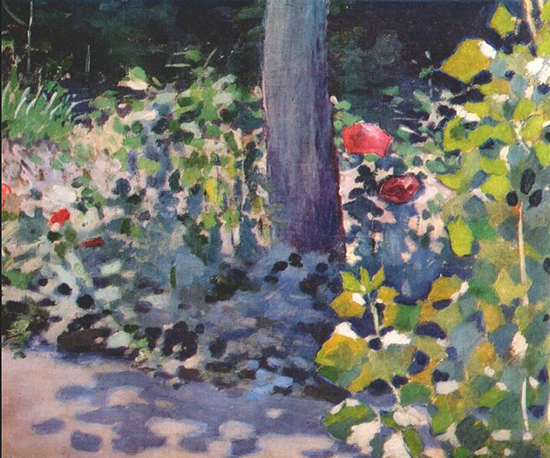 Oil painting of garden by Victor Musatov