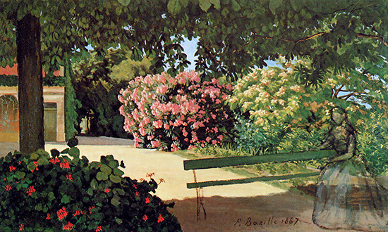 landscape oil painting of garden by Frederick Bazille