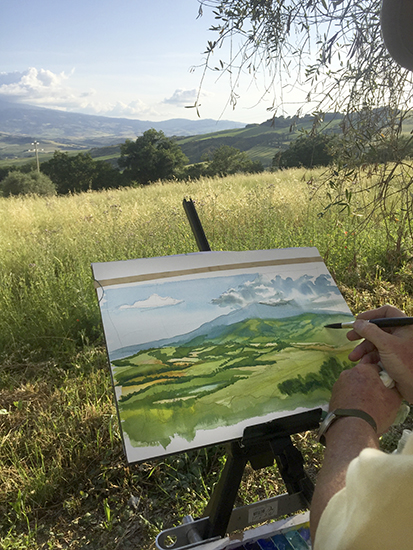 John Demonstrates in Watercolor at Dopolavoro © A. Trusty