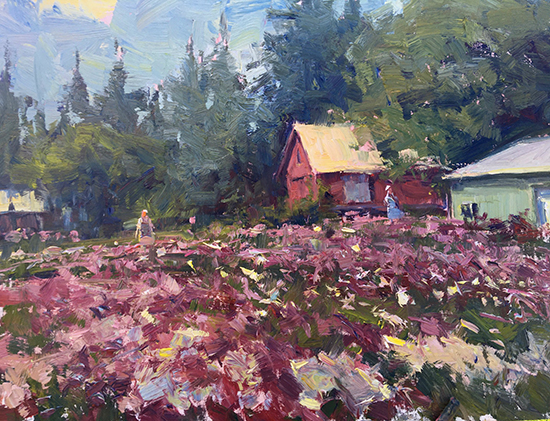 The Flower Farm, 12 x 16", Oil, © George Van Hook