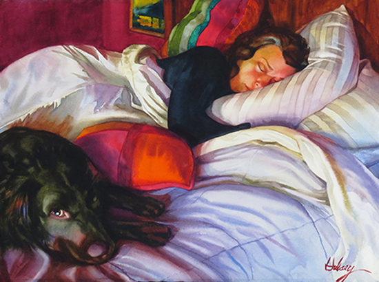 watercolor painting, Watchdog, 22 x 30", © John Hulsey