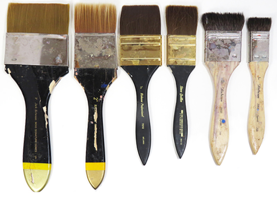 photo of flat watercolor brushes