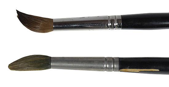 Flat Size 8 Creative Mark Mimik Paint Brush Professional Artist Synthetic Hog Bristle Long Handled Brush 