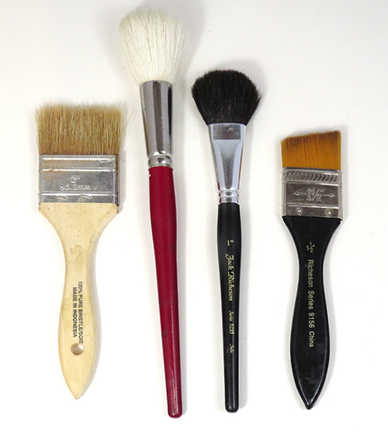 photo of watercolor mops and special brushes