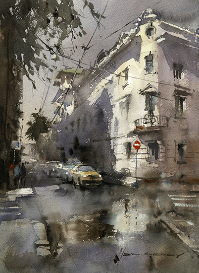 After the Rain, Watercolor, © Vladislav Yeliseyev